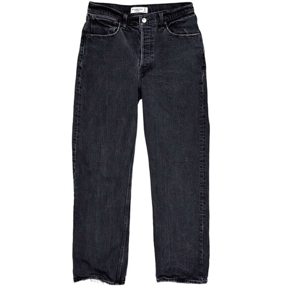 Abercrombie & Fitch The '90s Baggy Low Rise Jeans in Washed Black Denim Size 28 - Picture 2 of 15